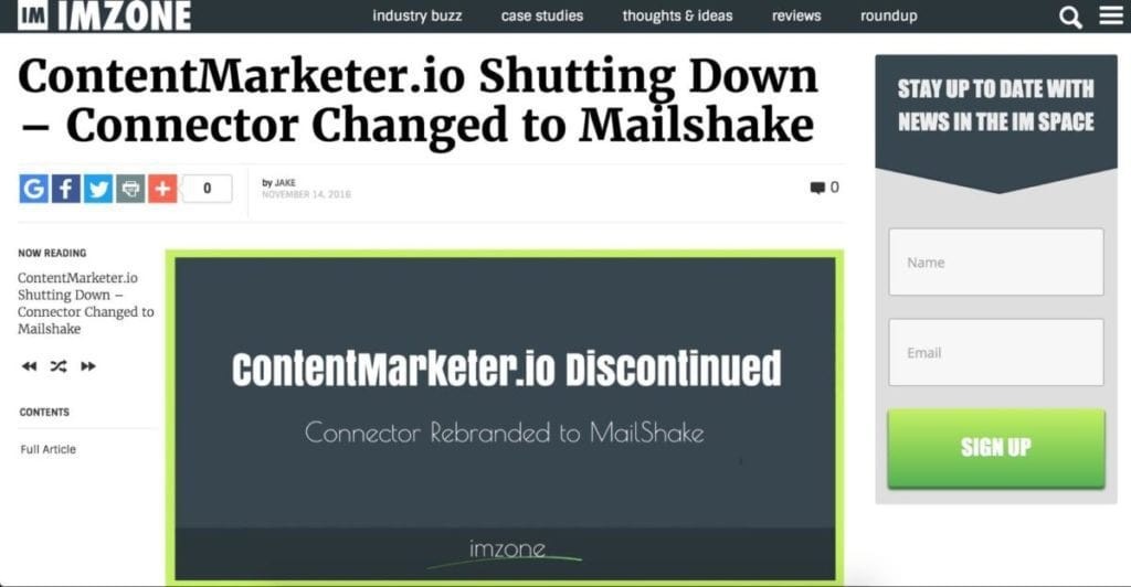 Connector Changed To Mailshake