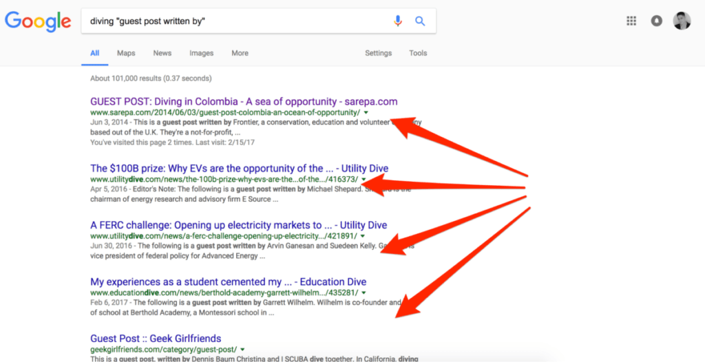 Google Advanced Query Search Results