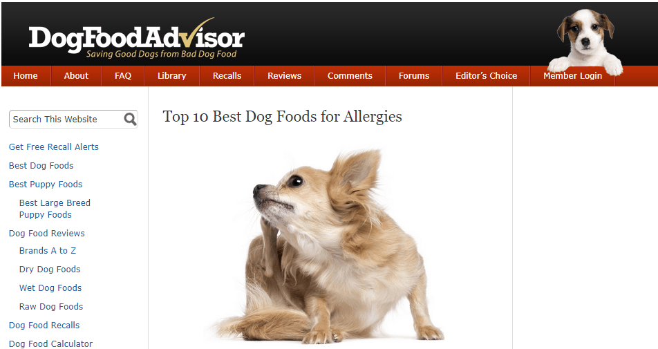 Dog Food Advisor dog allergies