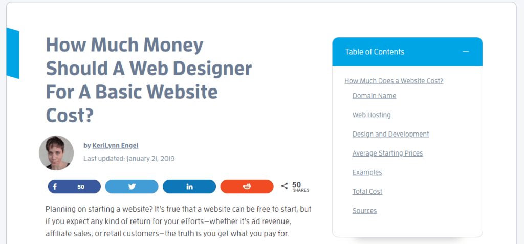 How much money should a basic website cost