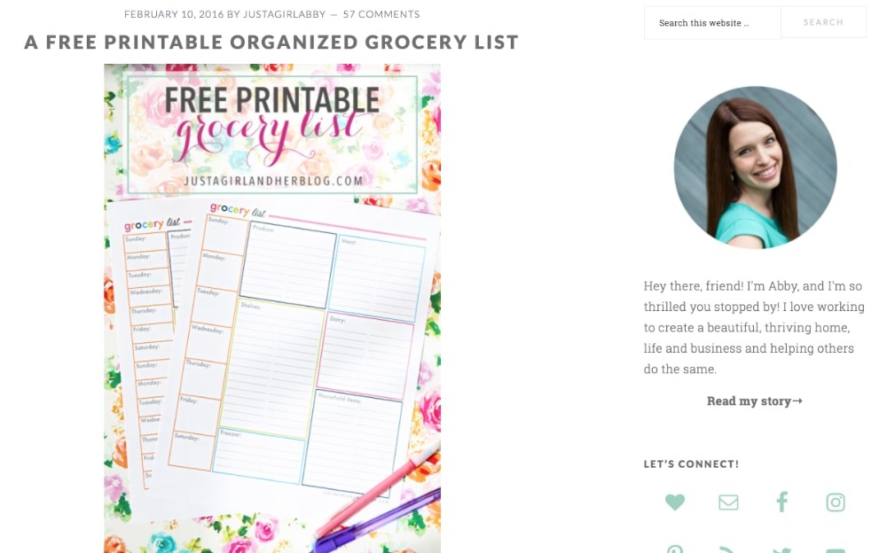 Just a Girl and Her Blog Grocery List