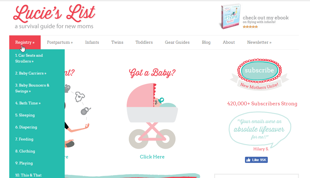 Lucie's List registry feature