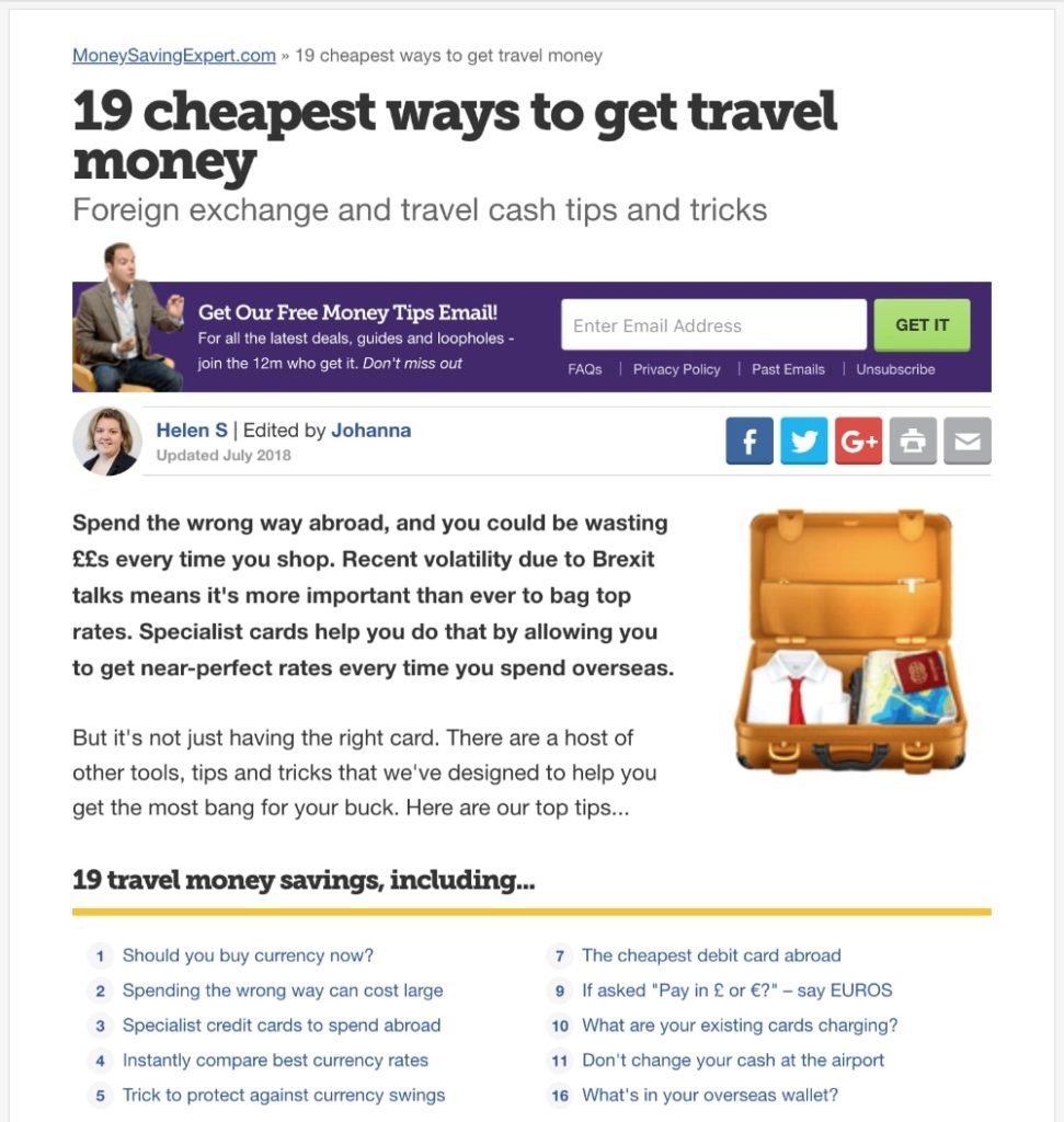 MoneySavingExpert.com 15 cheapest ways to get travel money