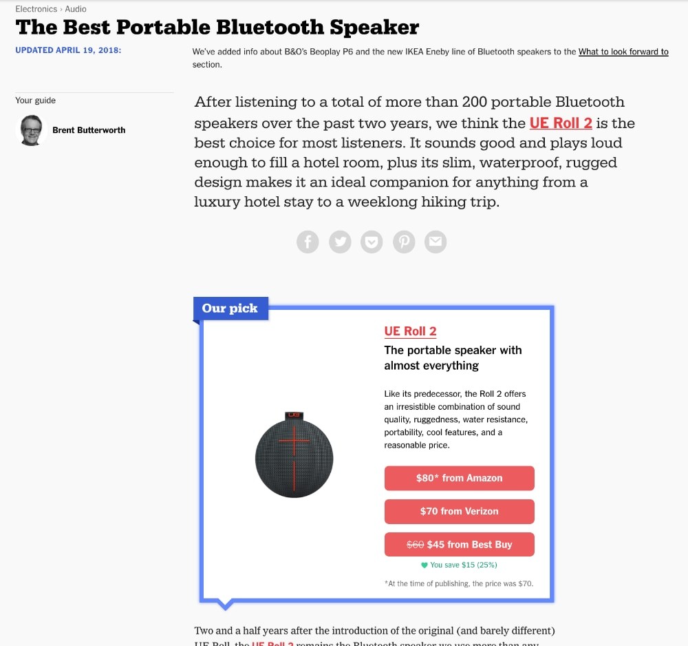 Wirecutter The best Bluetooth speakers