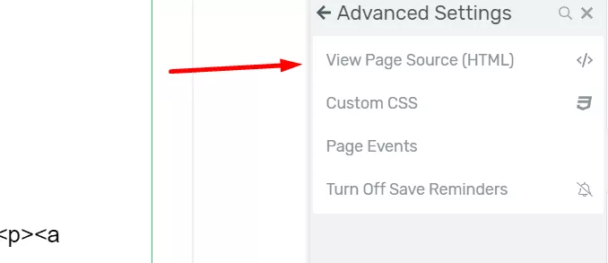 Page Source Option In Thrive Architect
