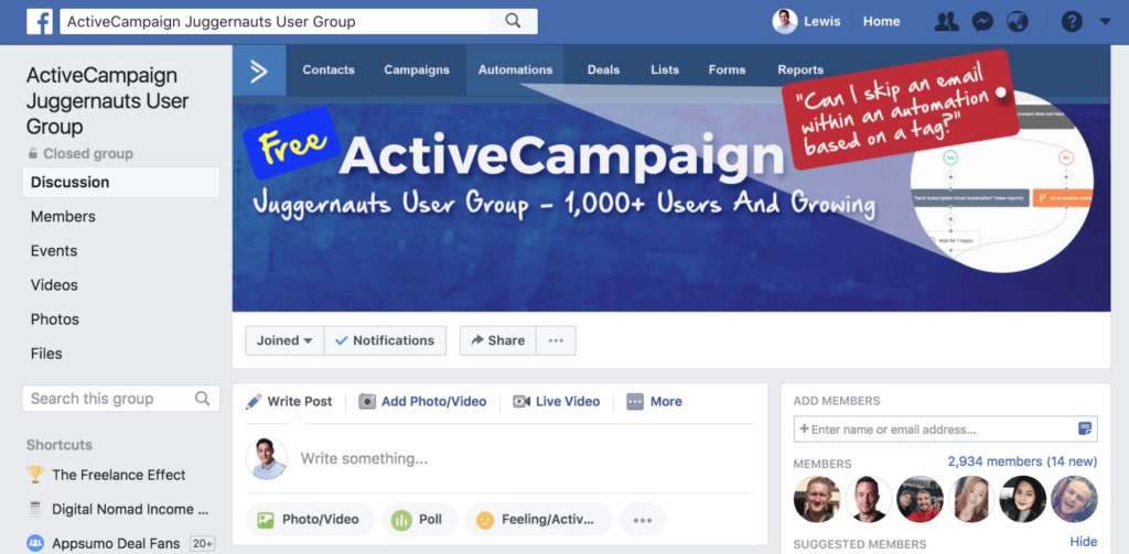 ActiveCampaign Unofficial Facebook Group