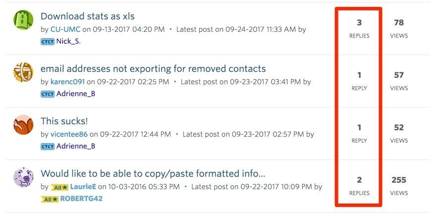 Constant Contact Support Forum Threads