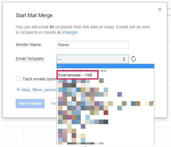 YAMM Start Mail Merge
