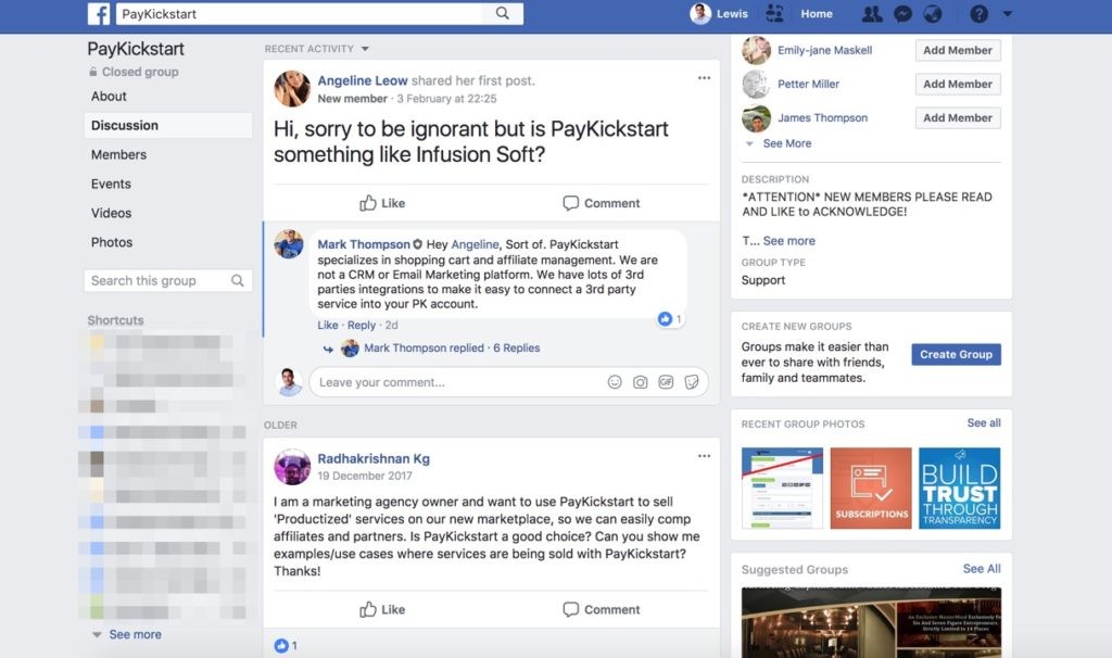 PayKickStart Facebook Group
