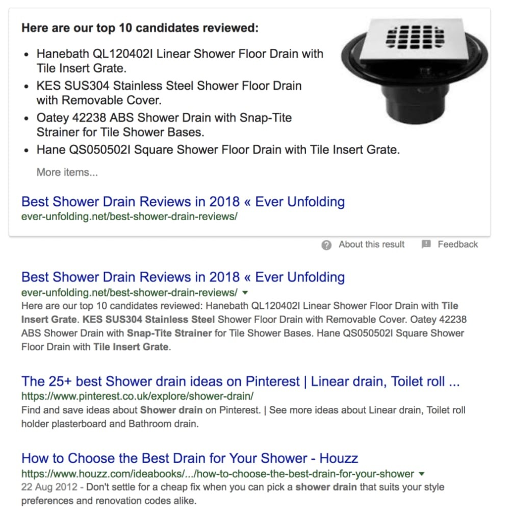 Best shower drains - review results