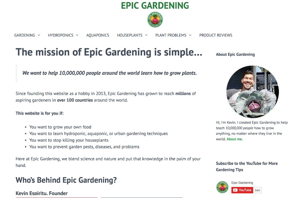 EpicGardening.com about page