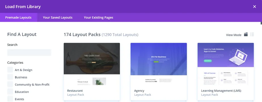 Template Library In Divi Builder