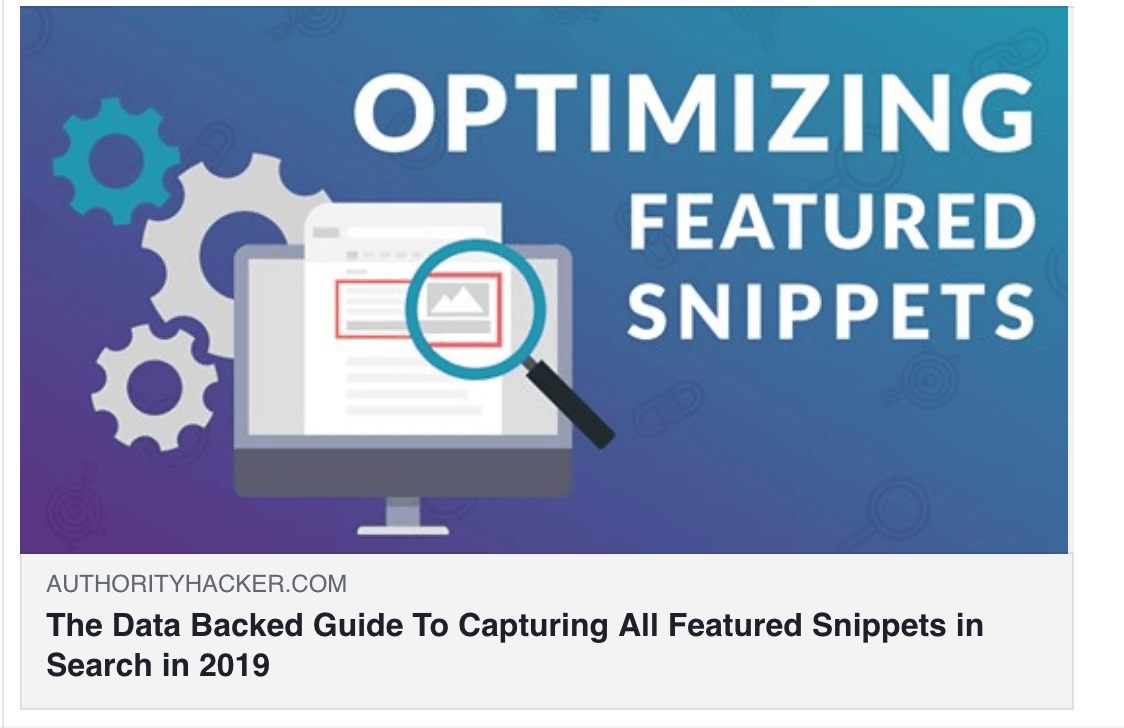 featured snippets facebook headline