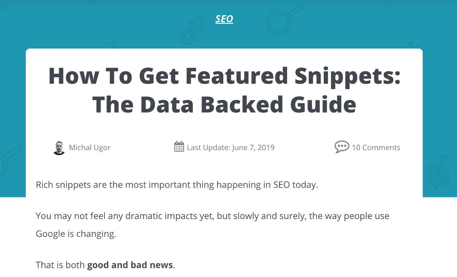 Featured Snippets Post Headline