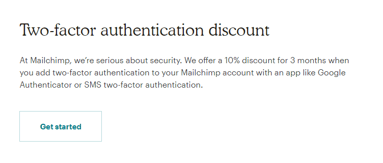 Mailchimp Two Factor Authentication Discount