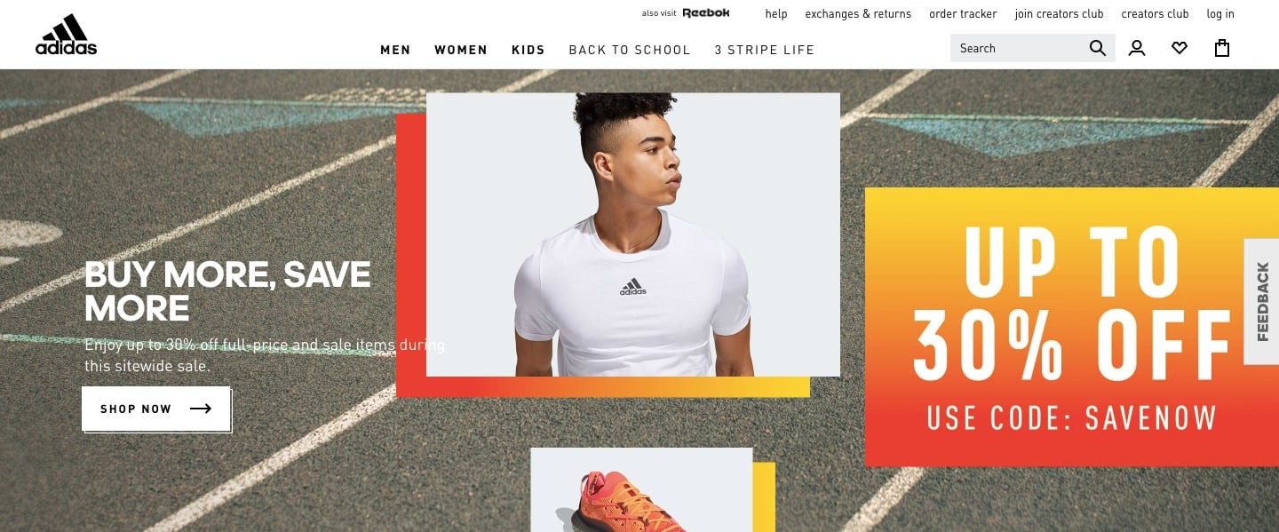 Adidas Homepage