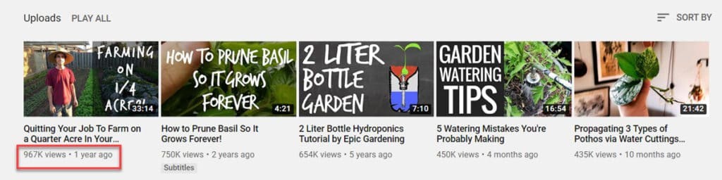 Epic Gardening Youtube Channel