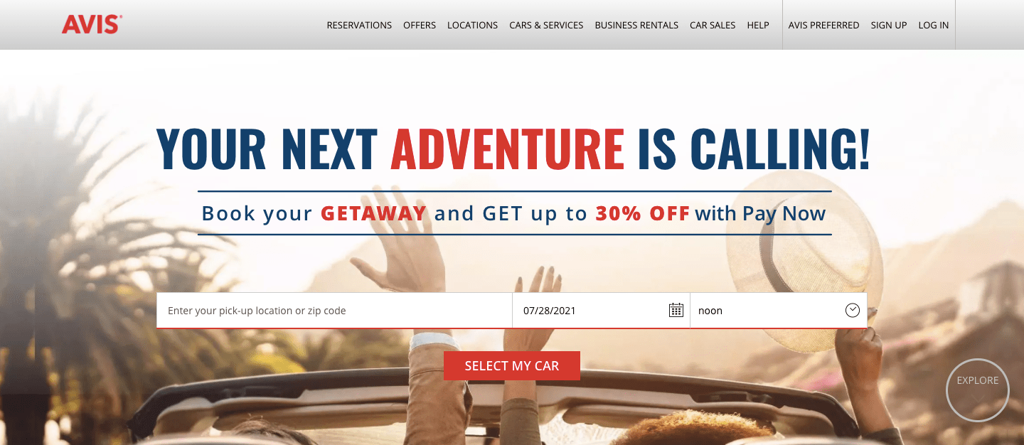 Avis Homepage