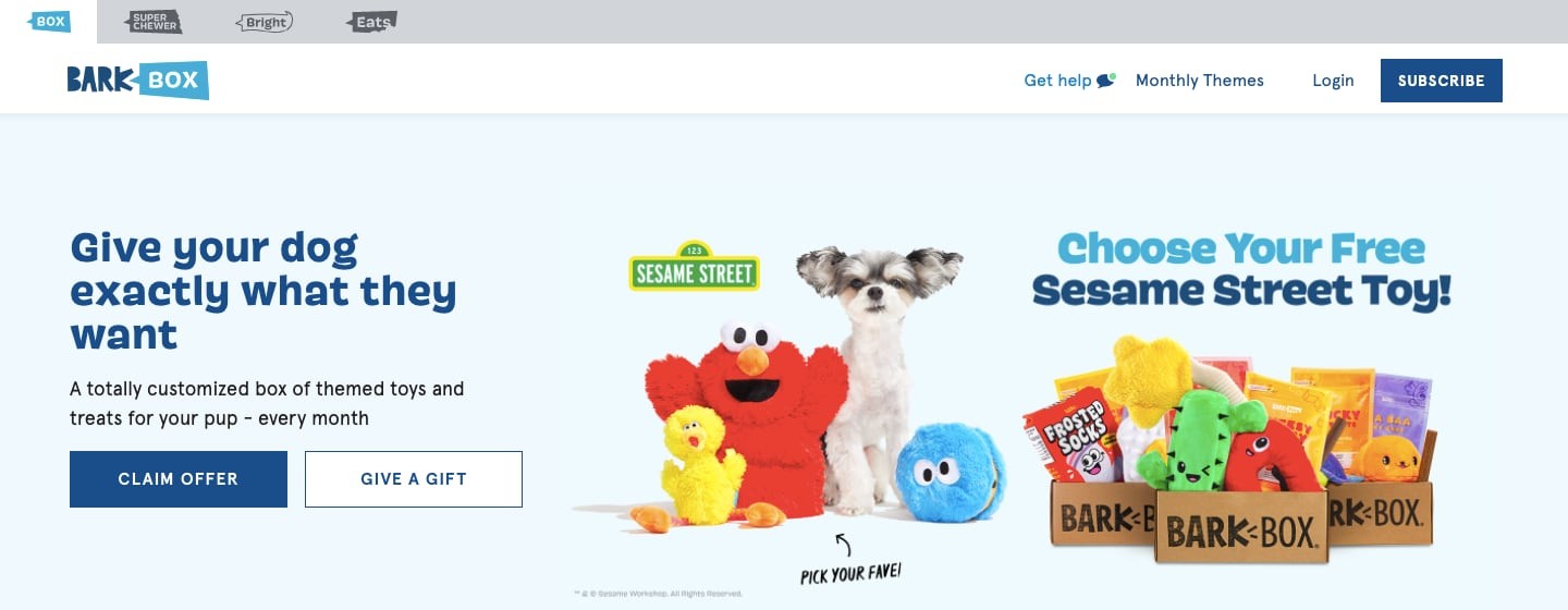 Barkbox Homepage