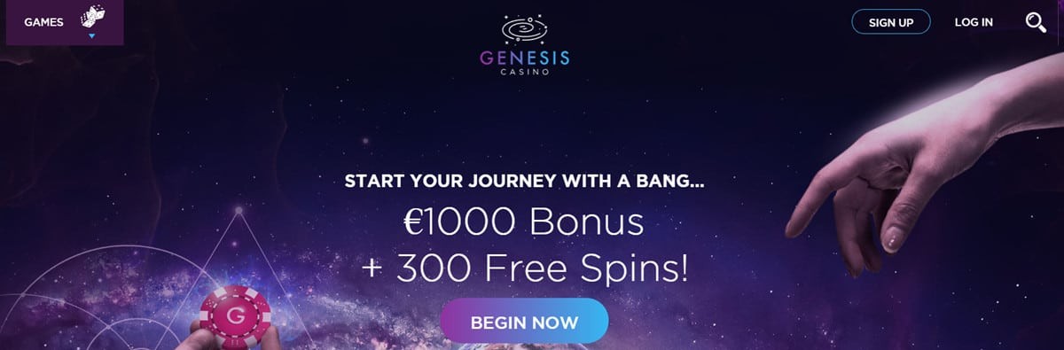 Genesis Casino homepage