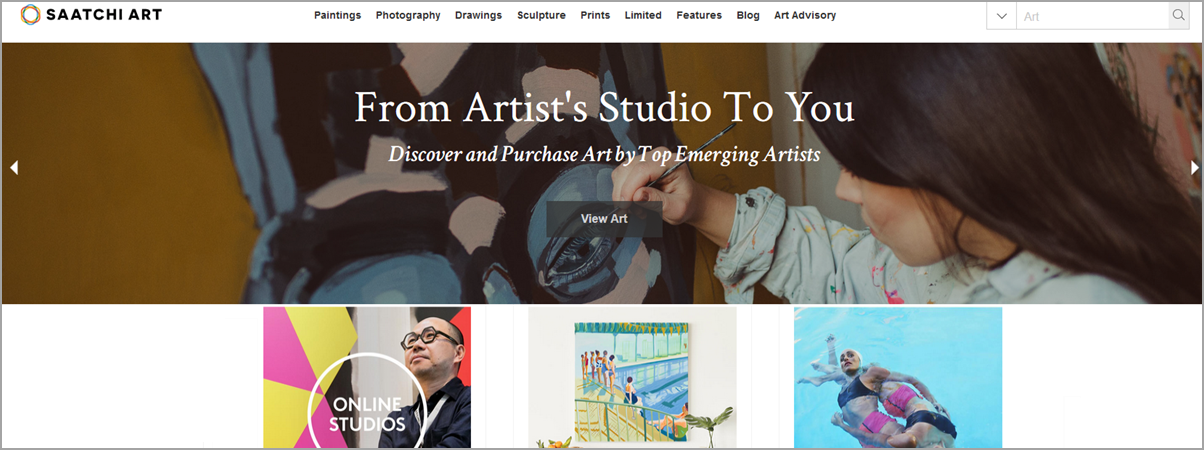 Saatchi Art Homepage Screenshot