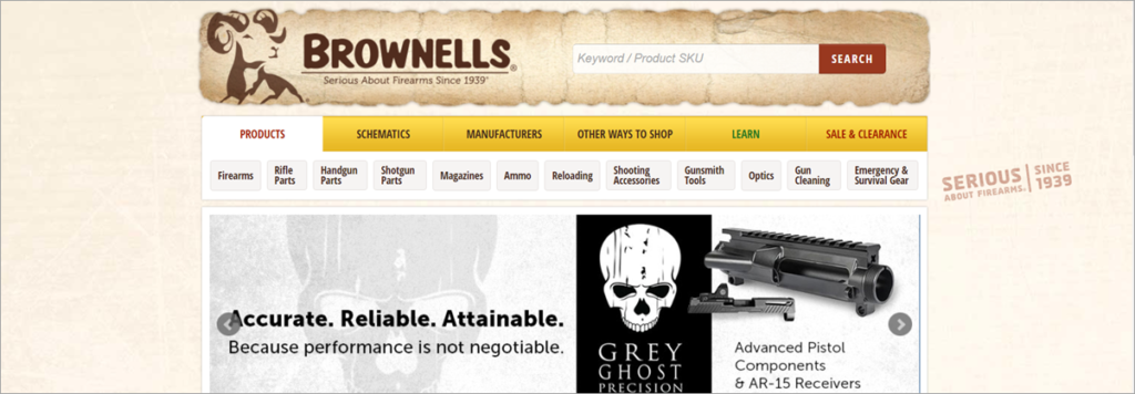 Brownells Homepage Screenshot