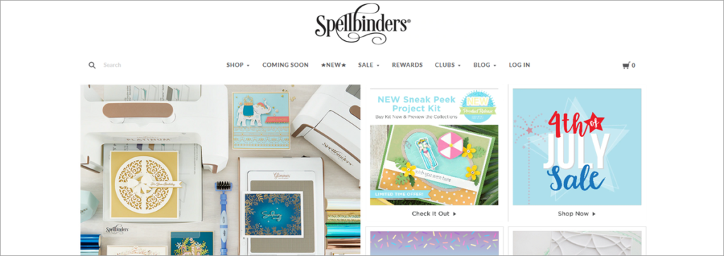 Spellbinders Homepage Screenshot