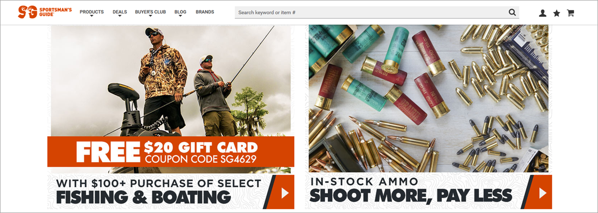 Sportsman Guide Homepage Screenshot