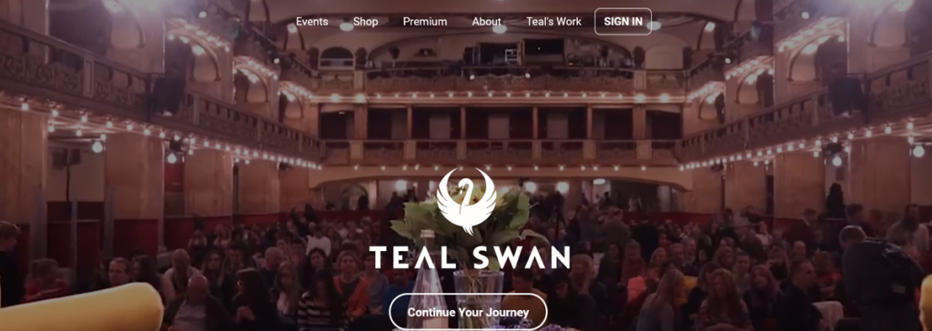 Teal Swan Homepage Screenshot