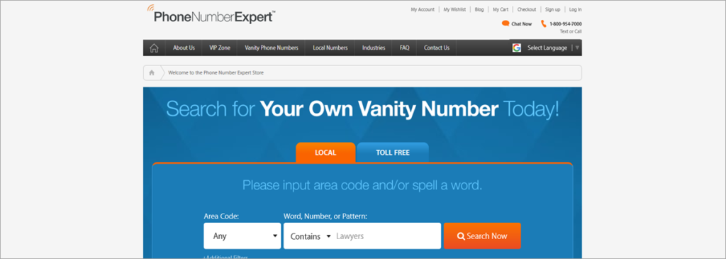 Phone Number Expert Homepage Screenshot