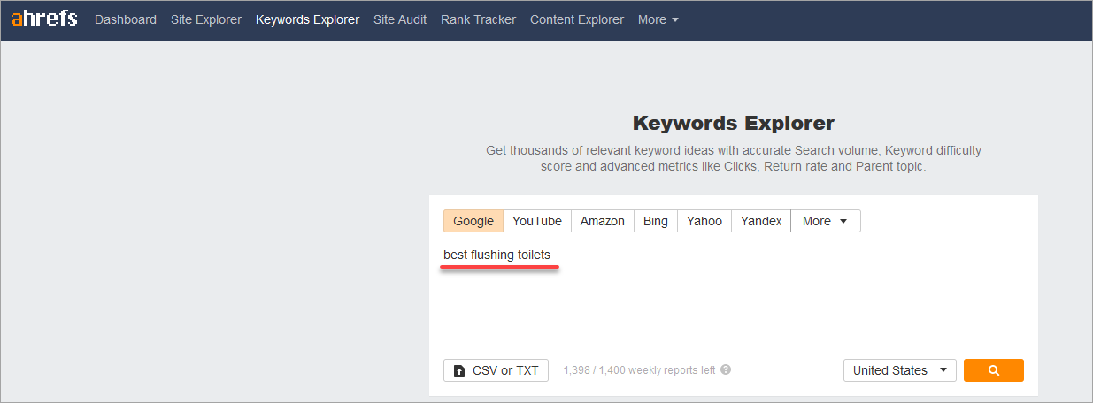 Ahrefs Keyword Explorer