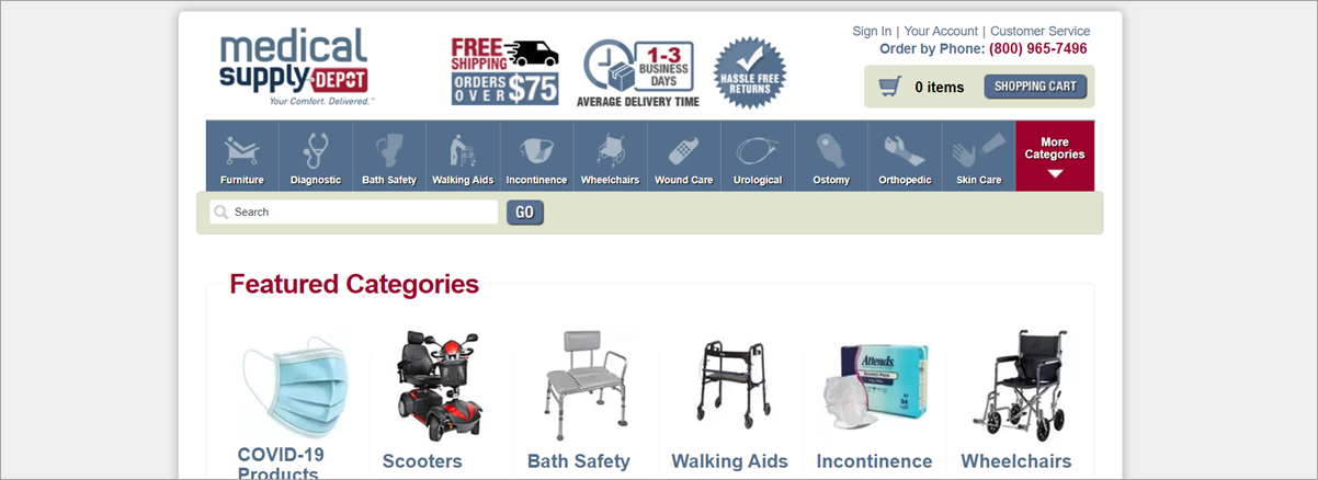 Medical Supply Homepage