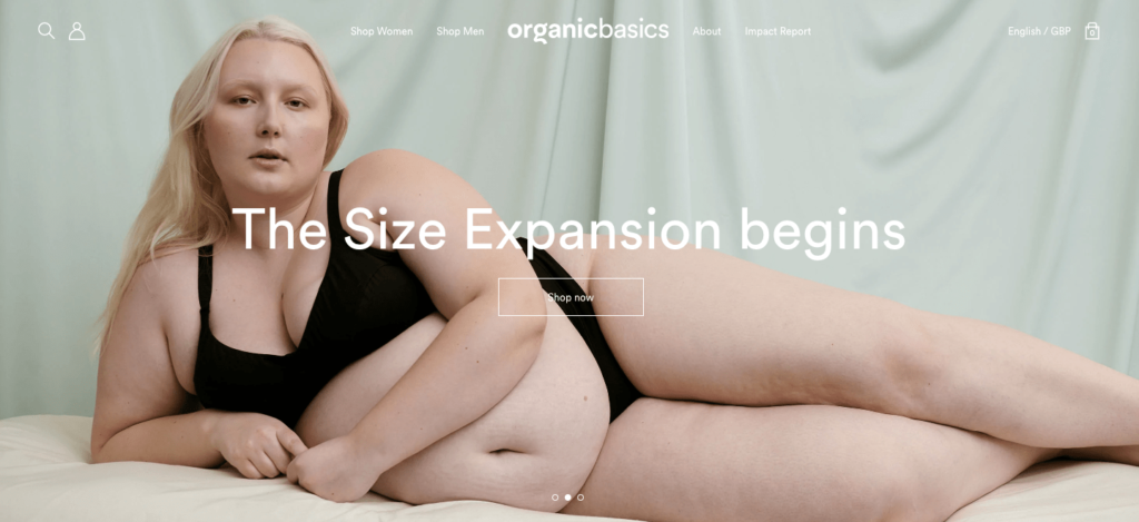 organic basics homepage