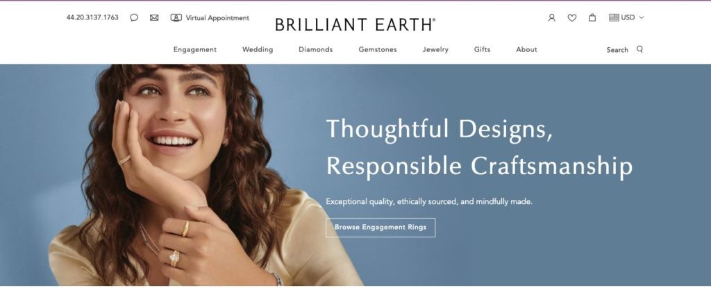 Brilliant Earth Homepage