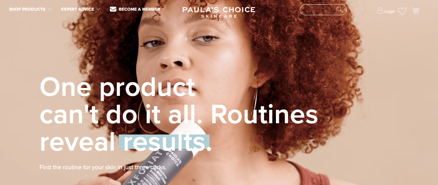 paulas choice homepage