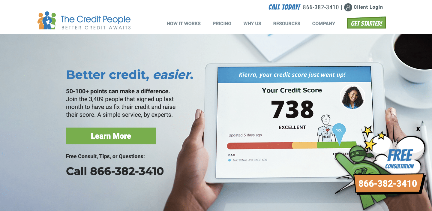 thecreditpeople homepage screenshot