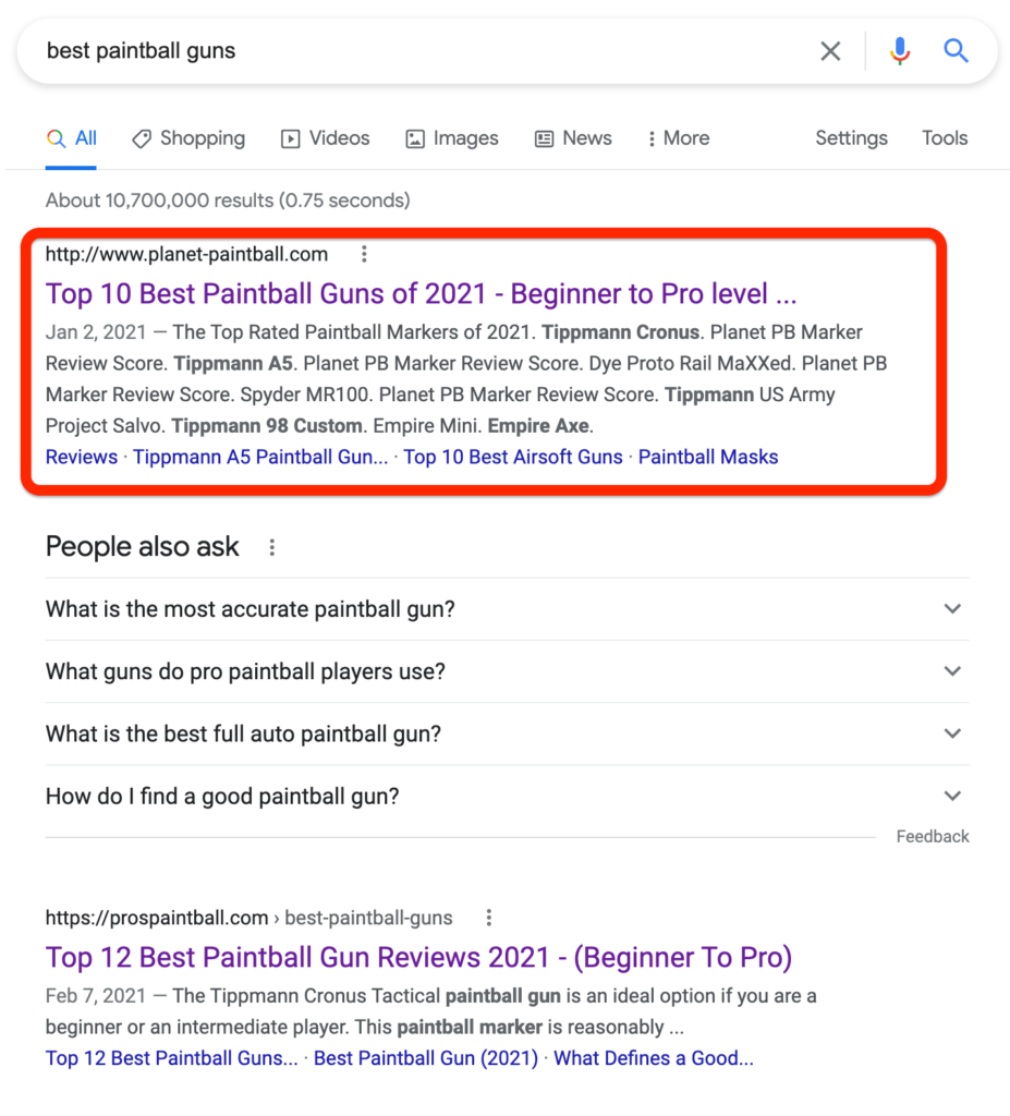 Best Paintball Guns Search
