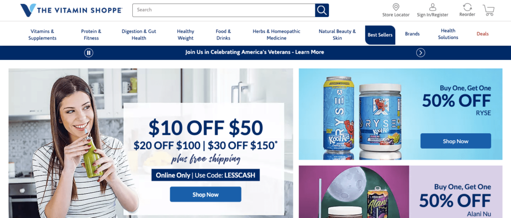 the vitamin shoppe homepage