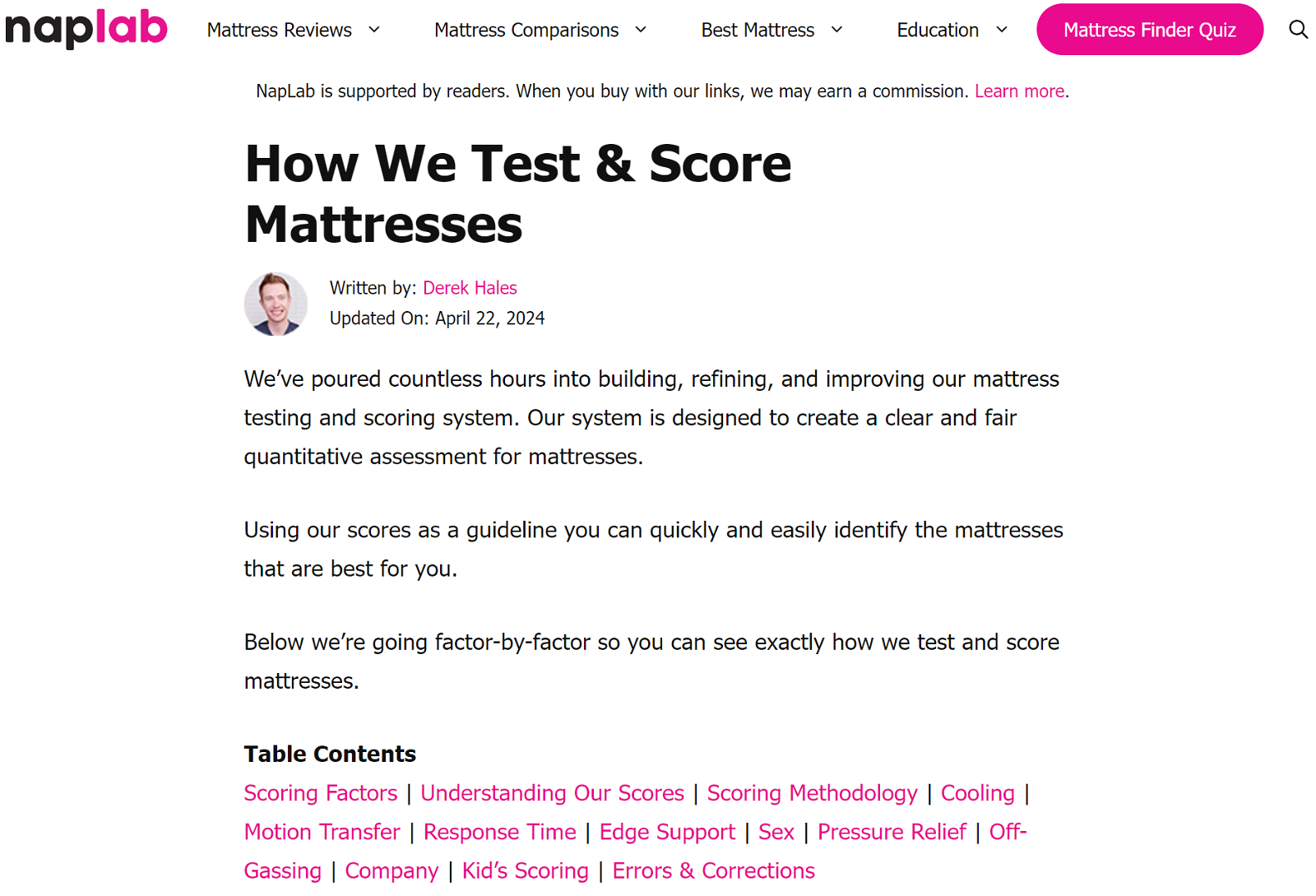 NapLab’s review methodology page