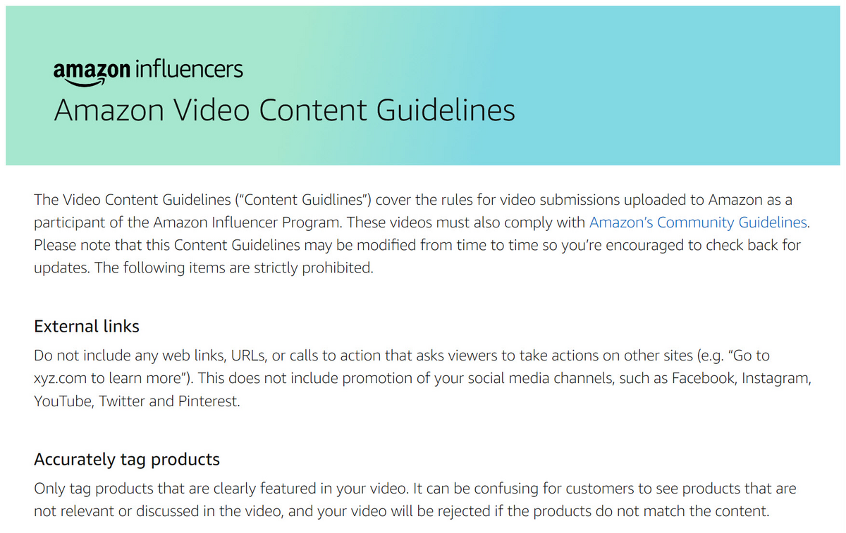 Amazon Video Content Guidelines