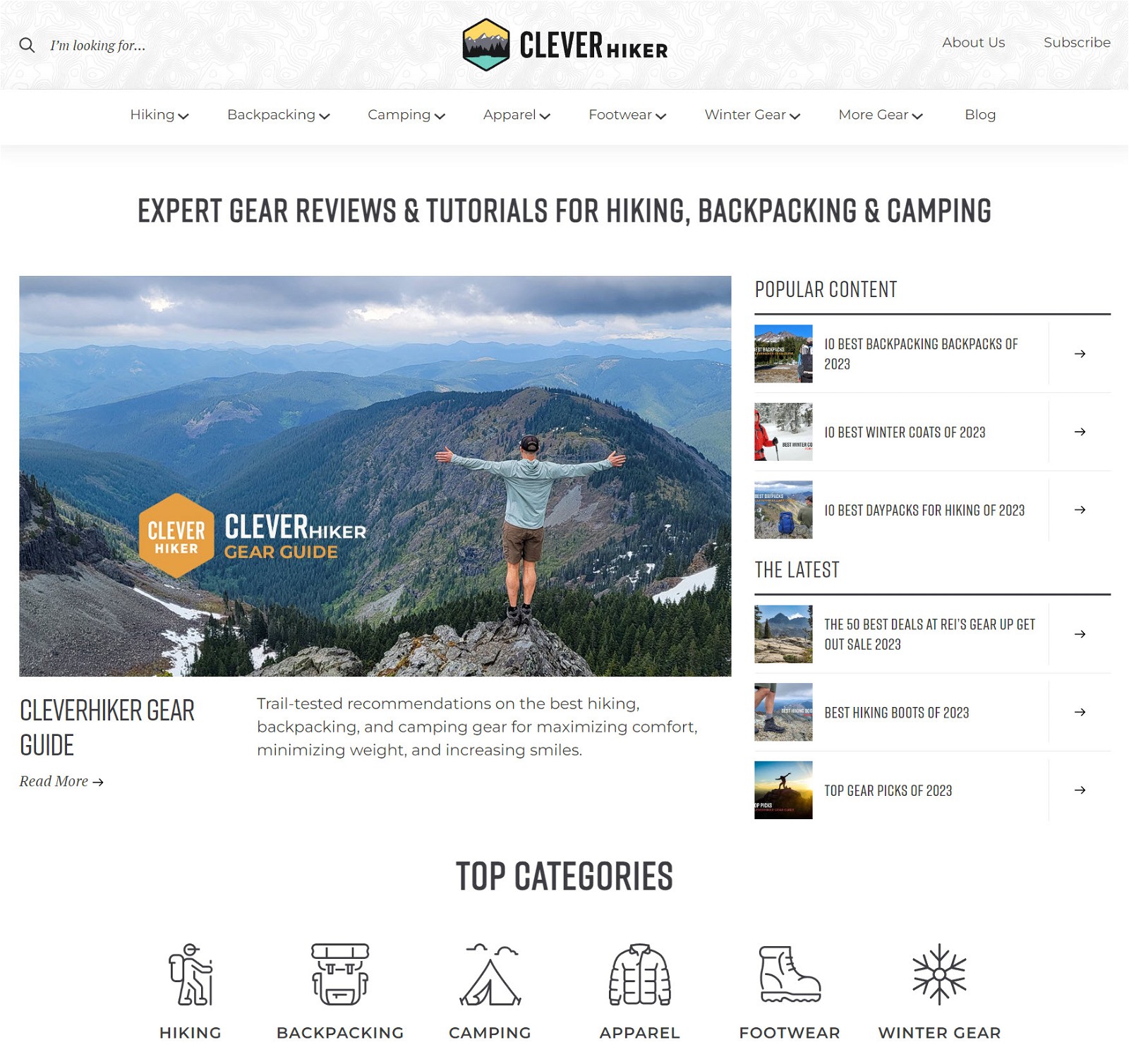clever hiker homepage