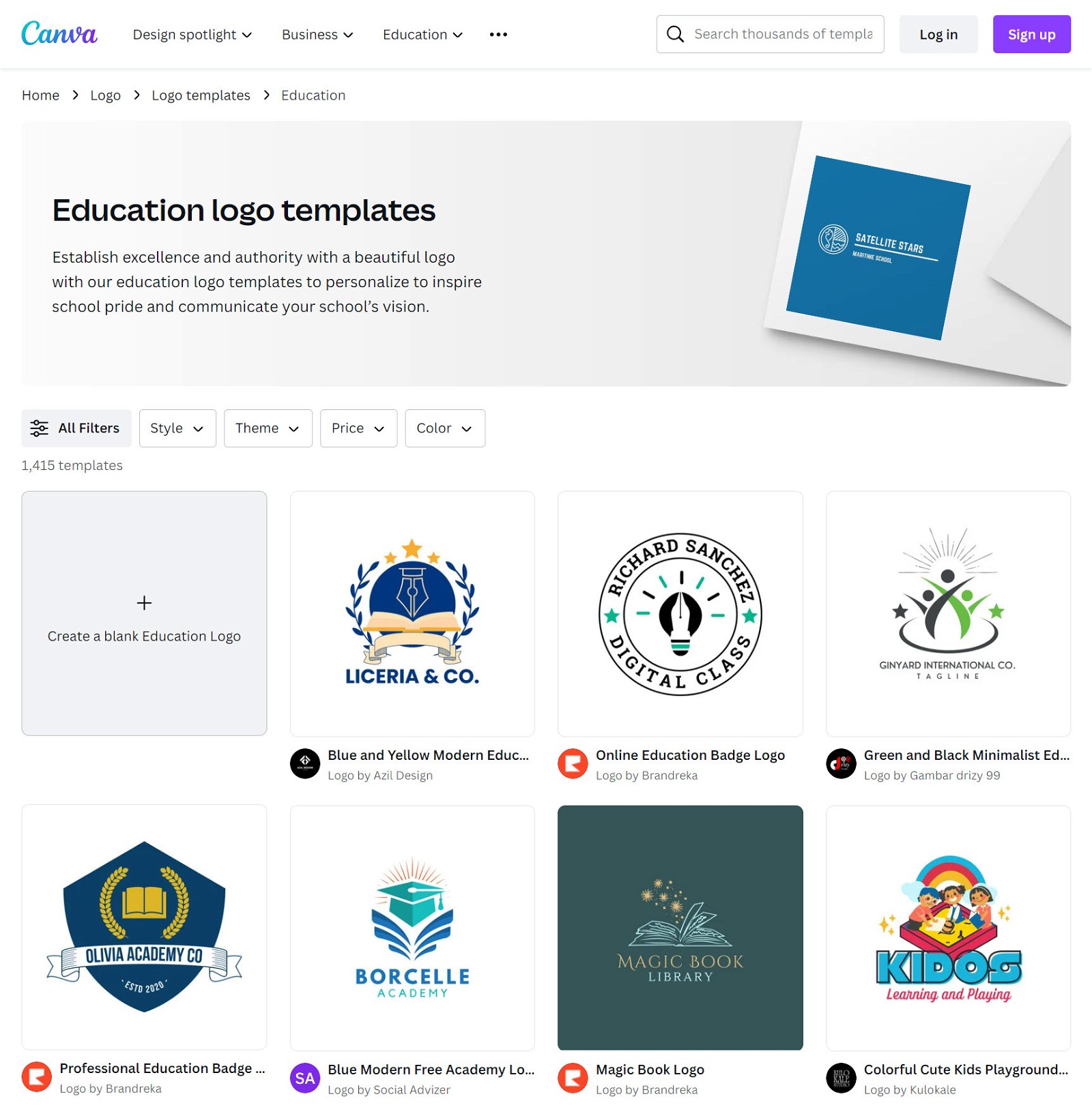 education logo on Canva