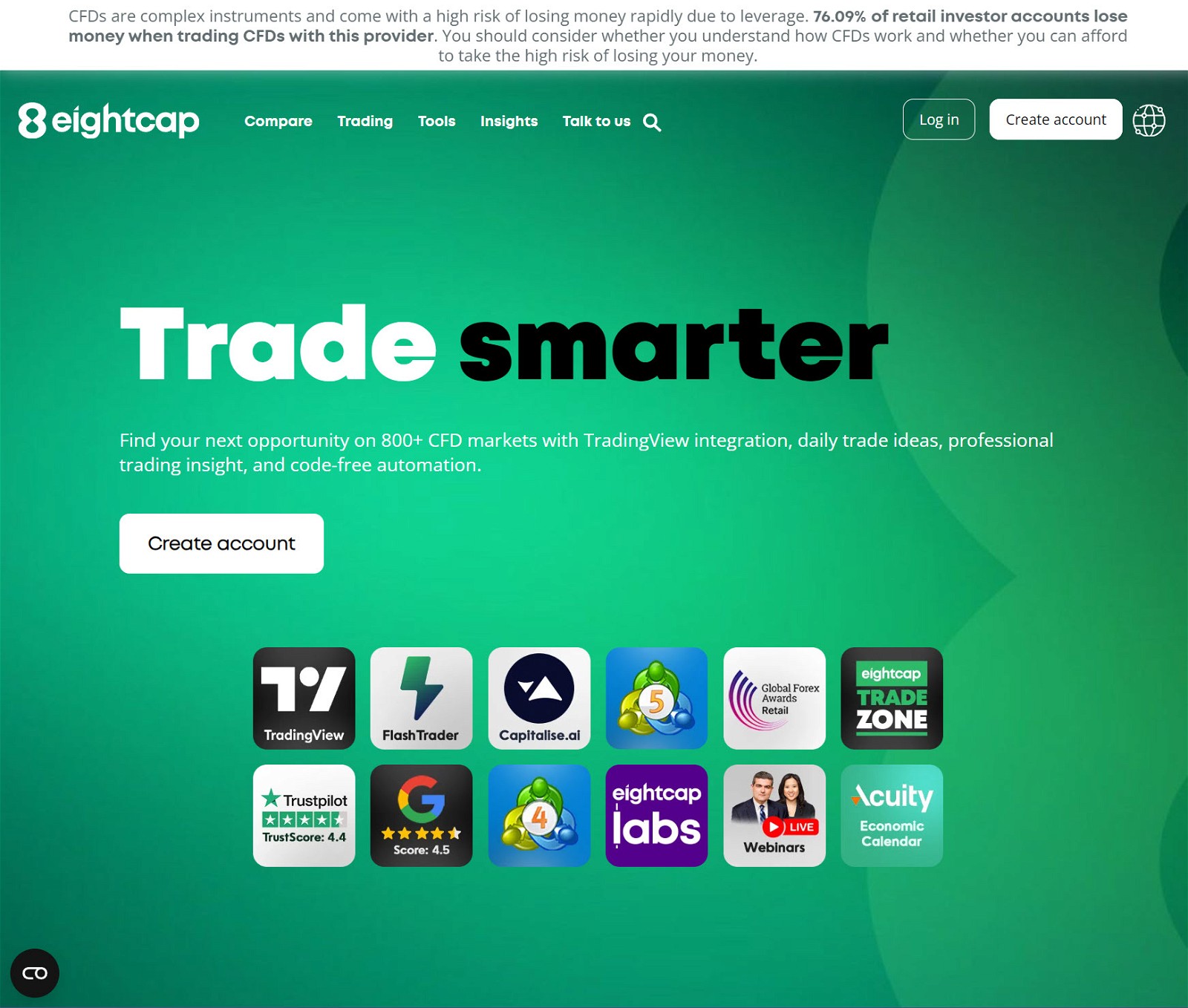 Eightcap Partners homepage