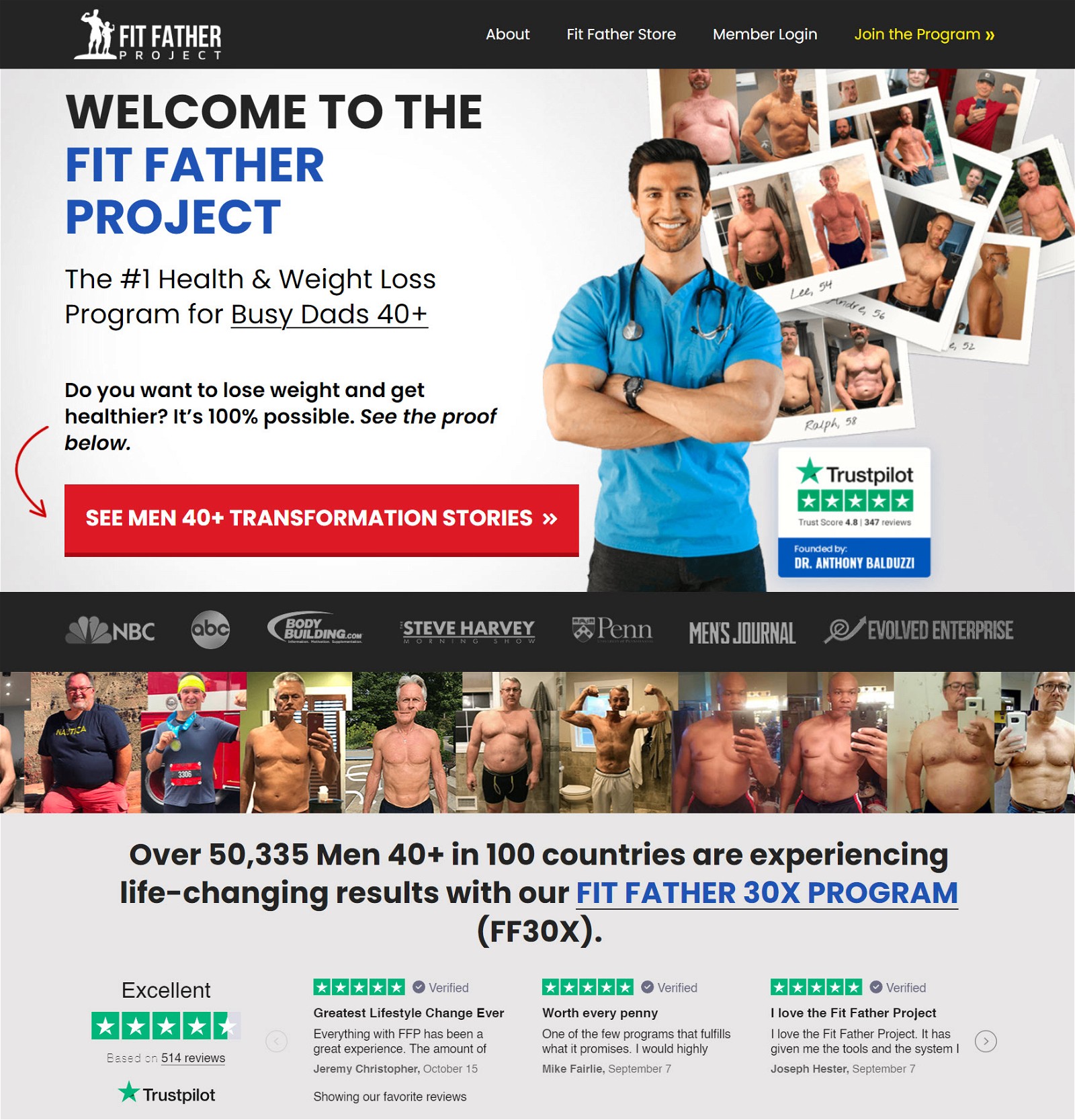 Fit Father Project homepage