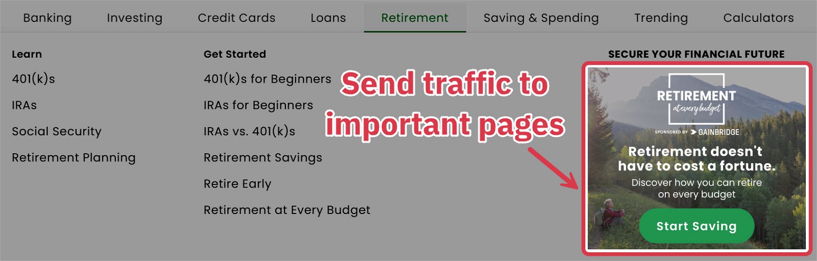 funnel traffic using banners