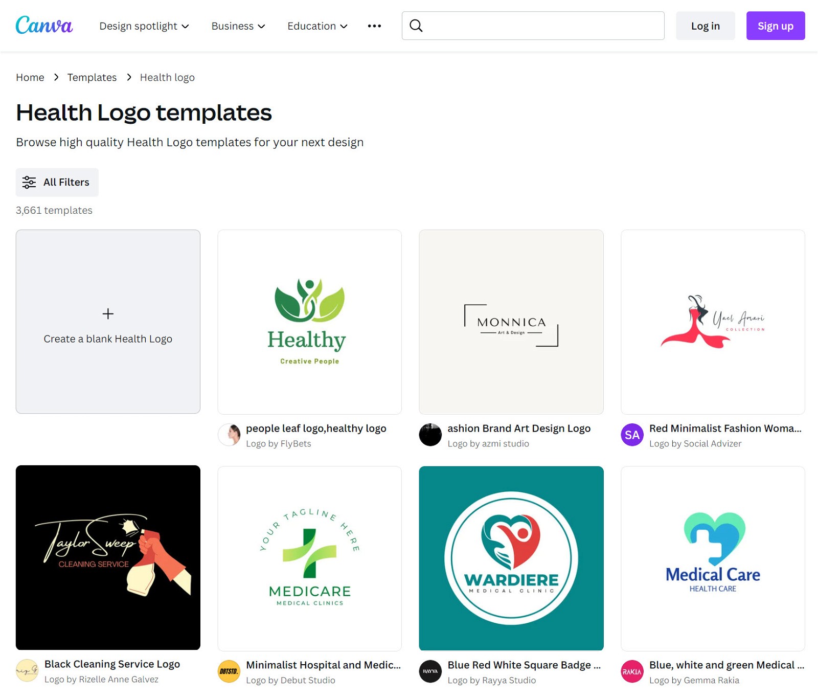 health logos on Canva