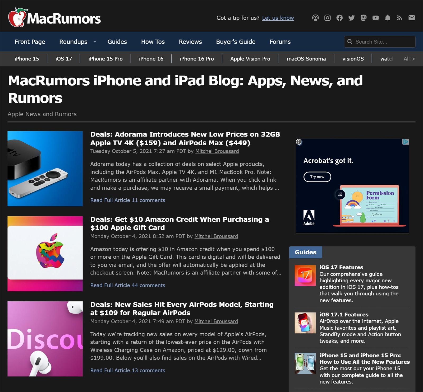 MacRumors homepage