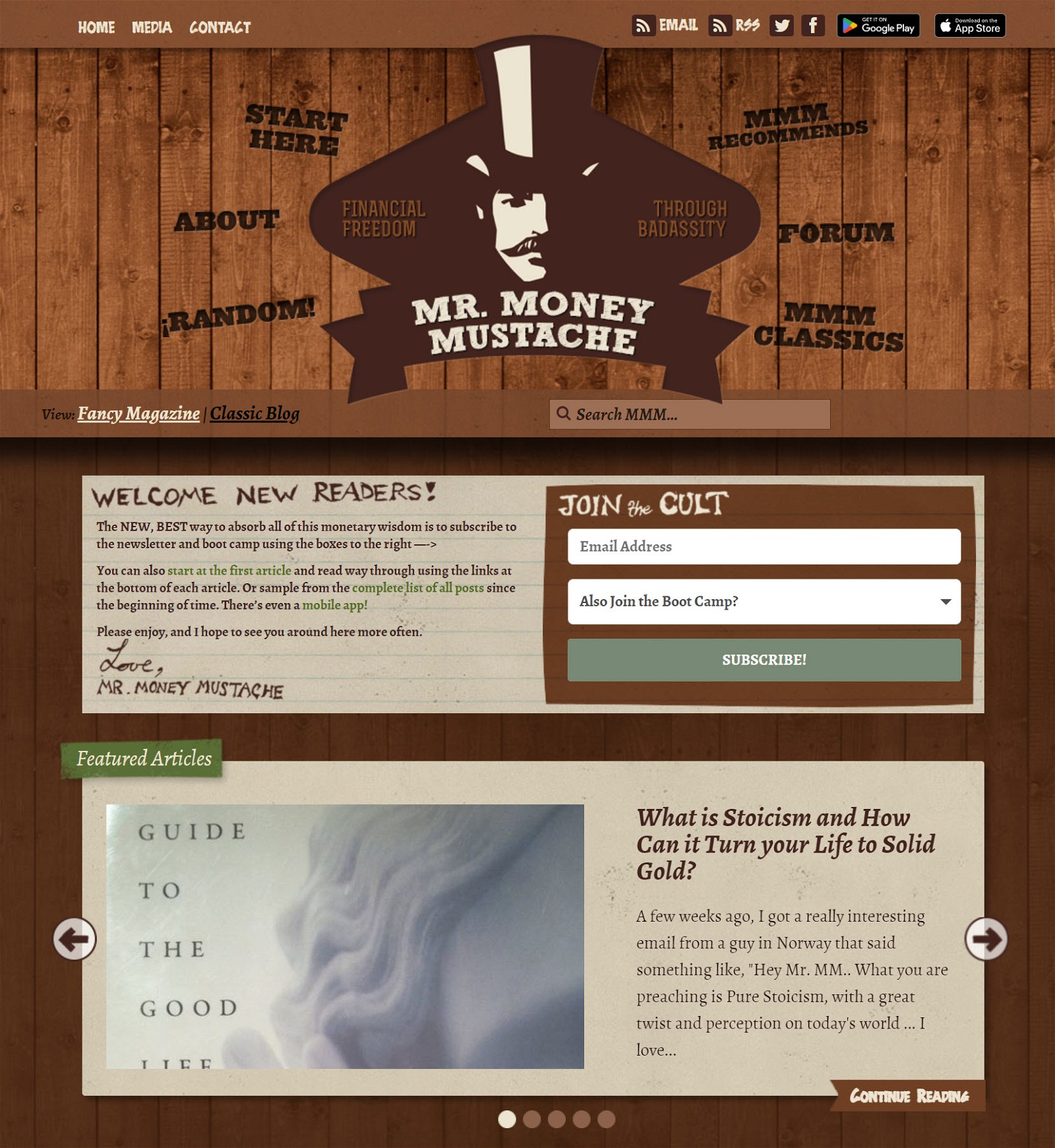 Mr. Money Mustache homepage