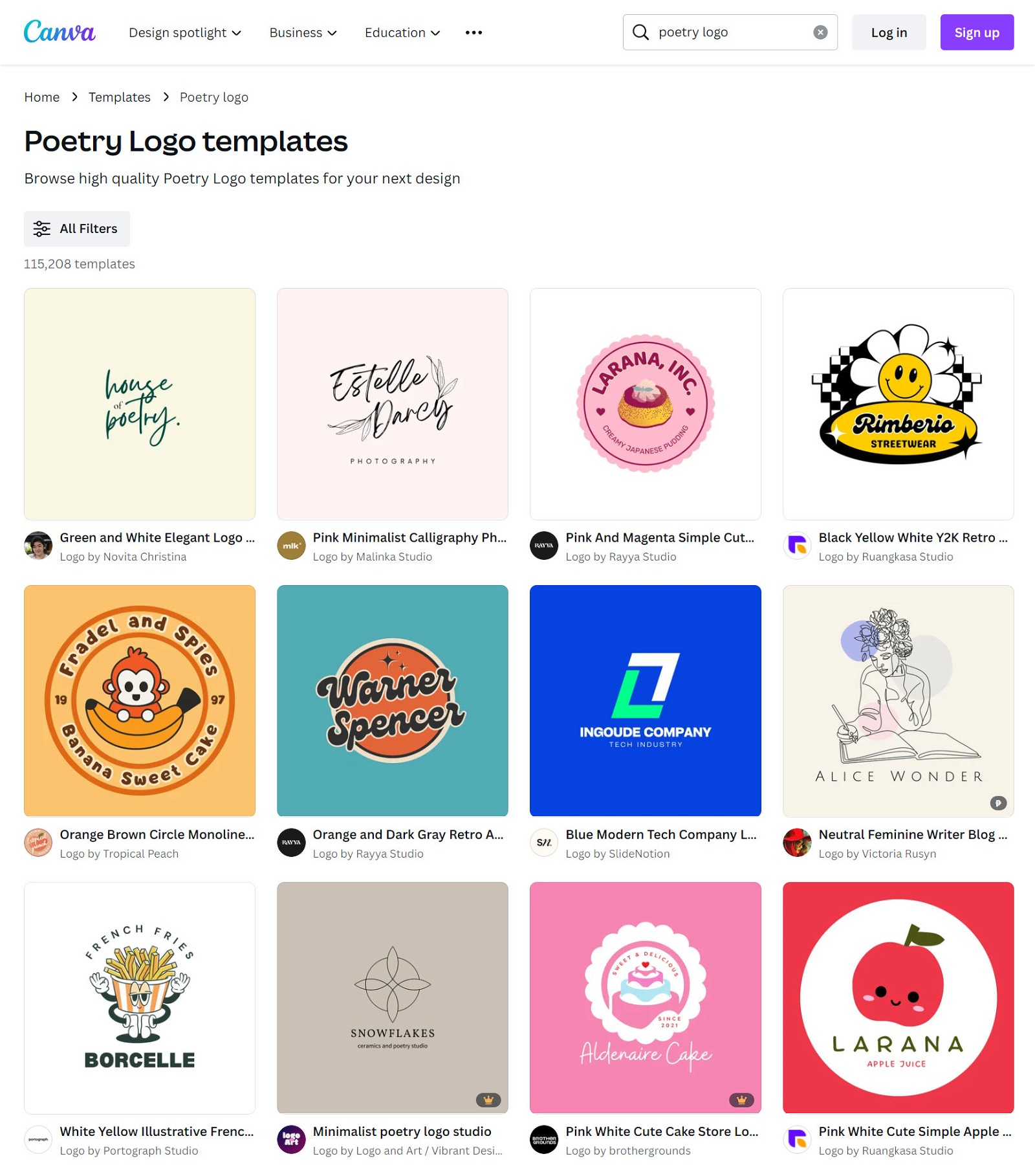 poetry logos on canva