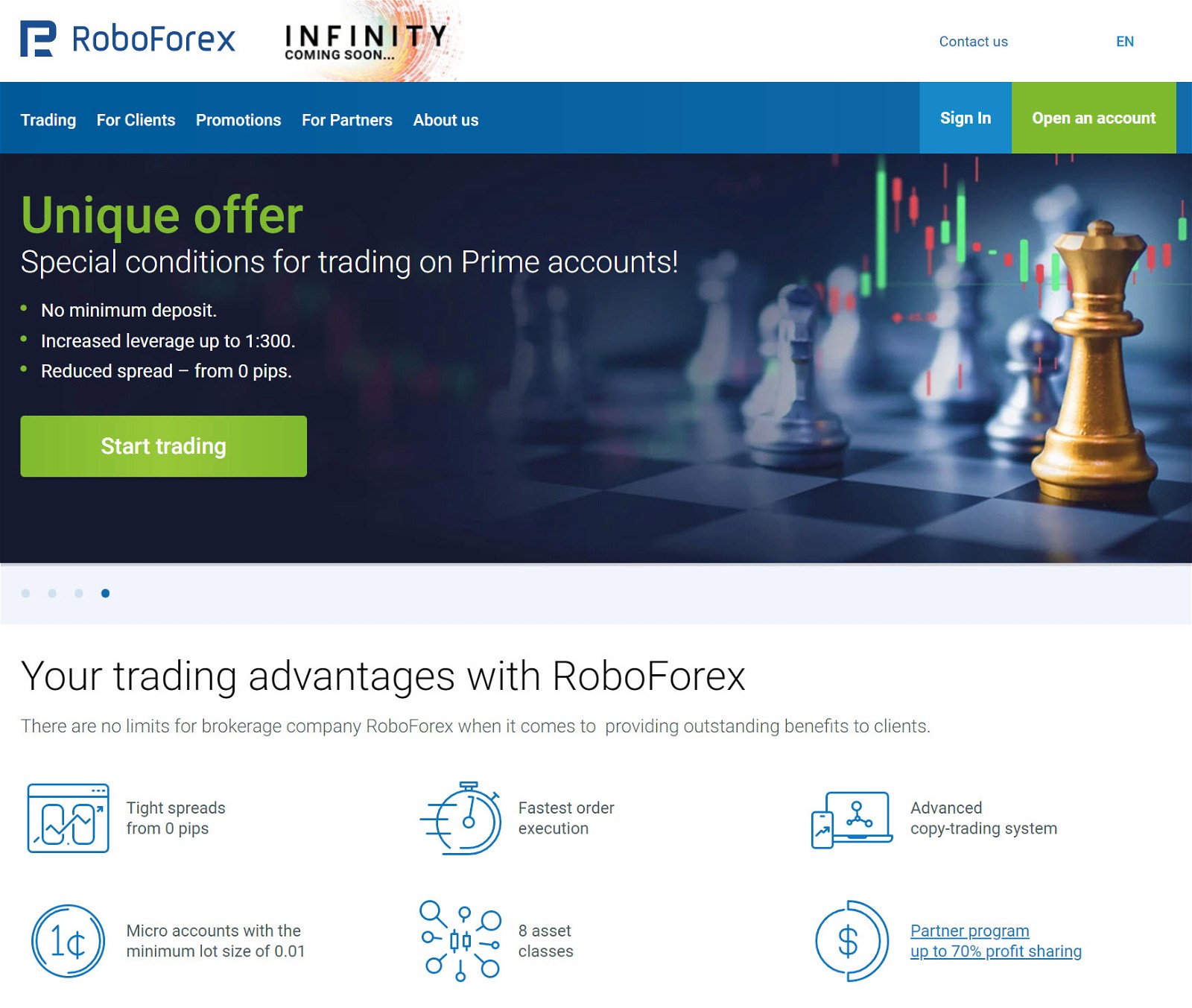 RoboForex homepage